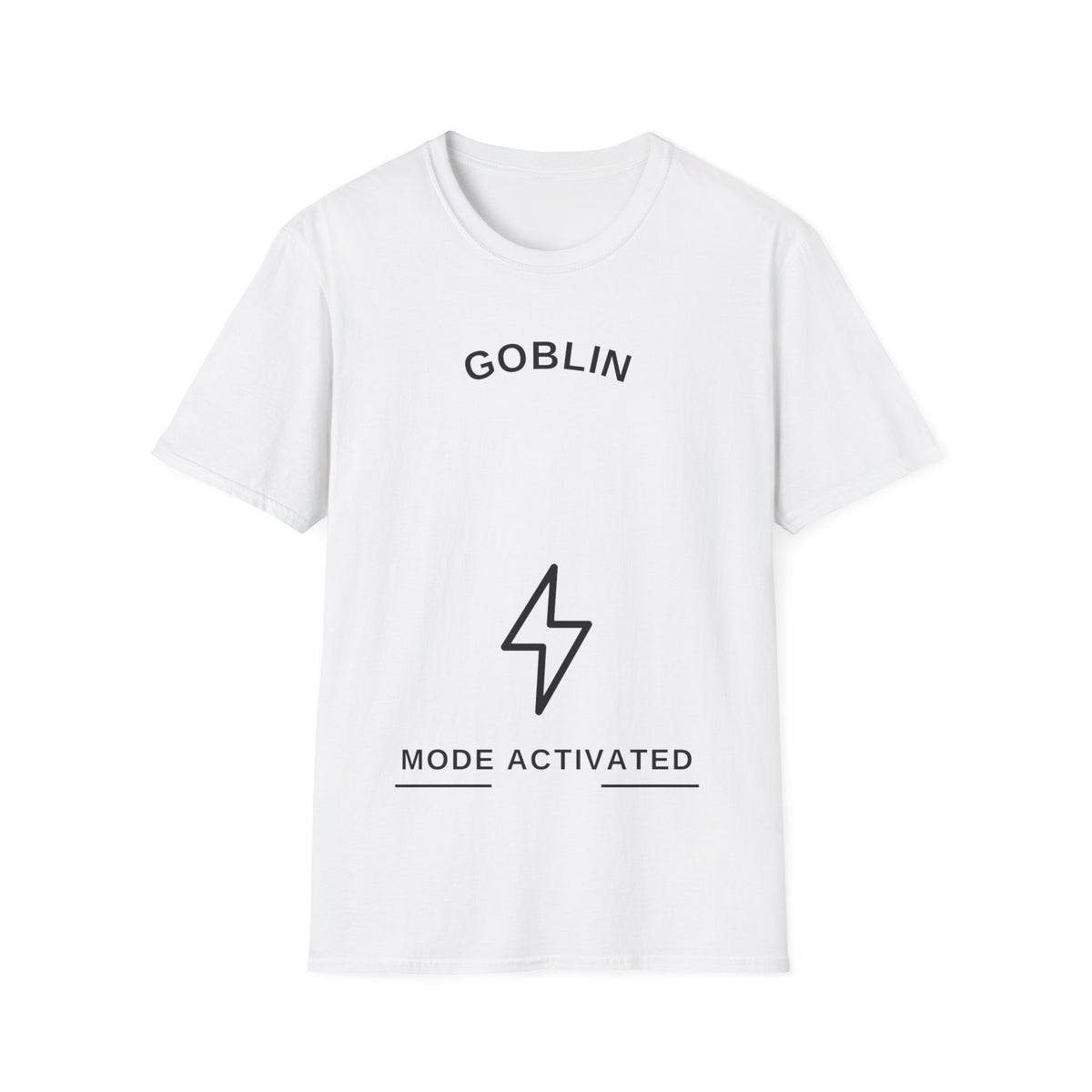 Goblin Lightning Bolt Mode Activated Graphic Tee, Funny Minimalist Meme Shirt - Trending Now - September 2026
