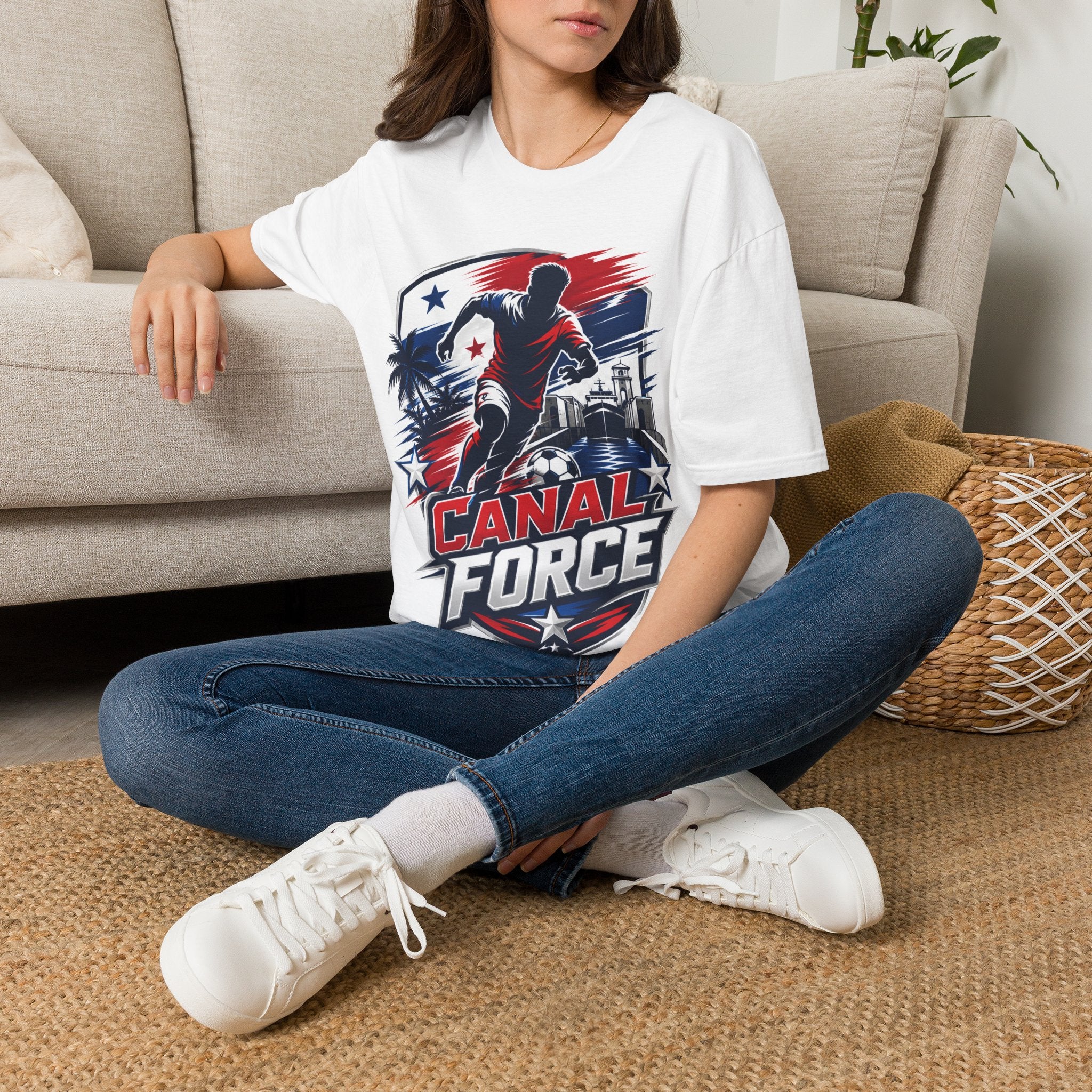 Canal Force Soccer T-Shirt - Patriotic Player Graphic Tee - Panama Shirt
