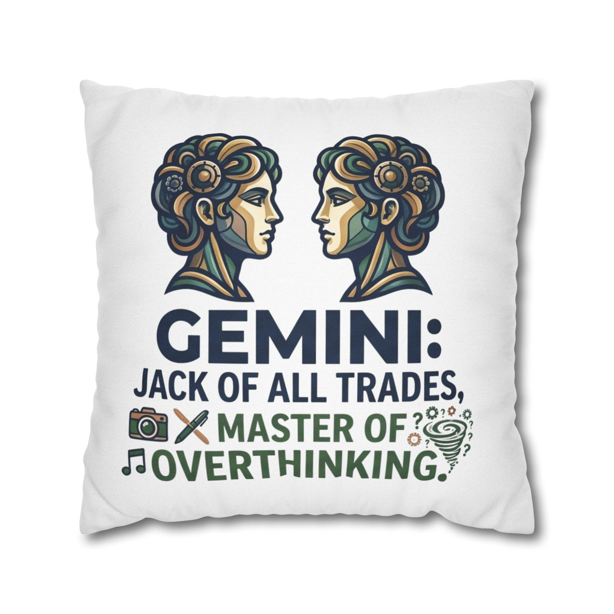 Gemini Pillowcase – "Jack of All Trades, Master of Overthinking" Astrology Throw Pillow