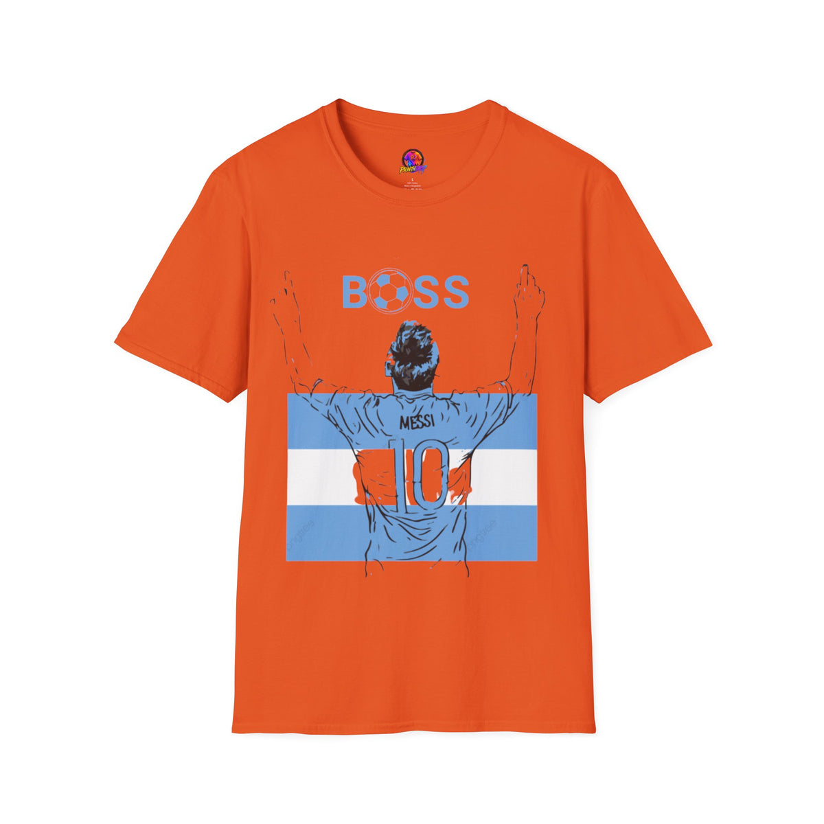 Soccer Boss T‑Shirt — 'BOSS' Striped Football Player Graphic Tee