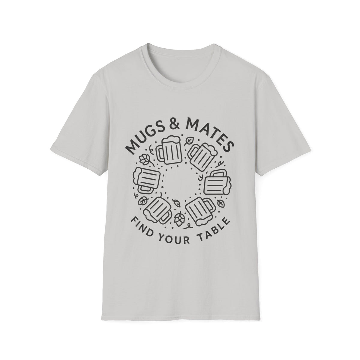 Mugs And Mates Minimalist Coffee Wreath T-Shirt, Cute Cafe Friendship Graphic Tee - Trending Now - September 2026