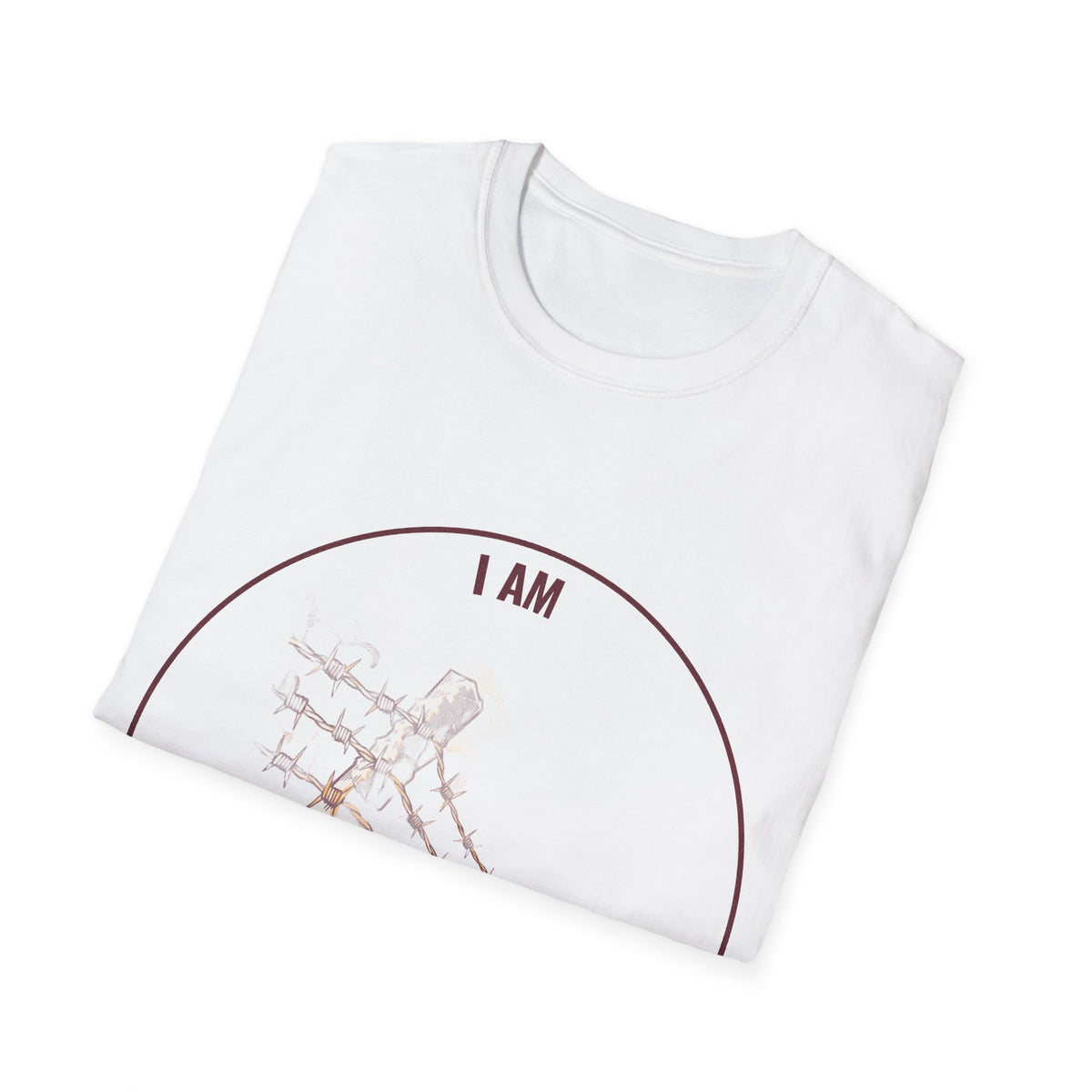 "I Am My Perimeter" Barbed Wire Graphic Tee - Aesthetic Ironic Quote White T-Shirt - Trending Now - September 2026