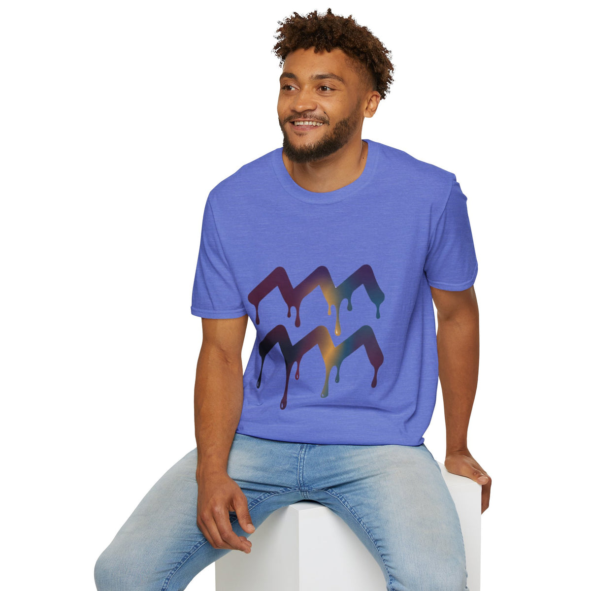 Dripping Mountain Graphic Tee — Vaporwave Sunset T-Shirt