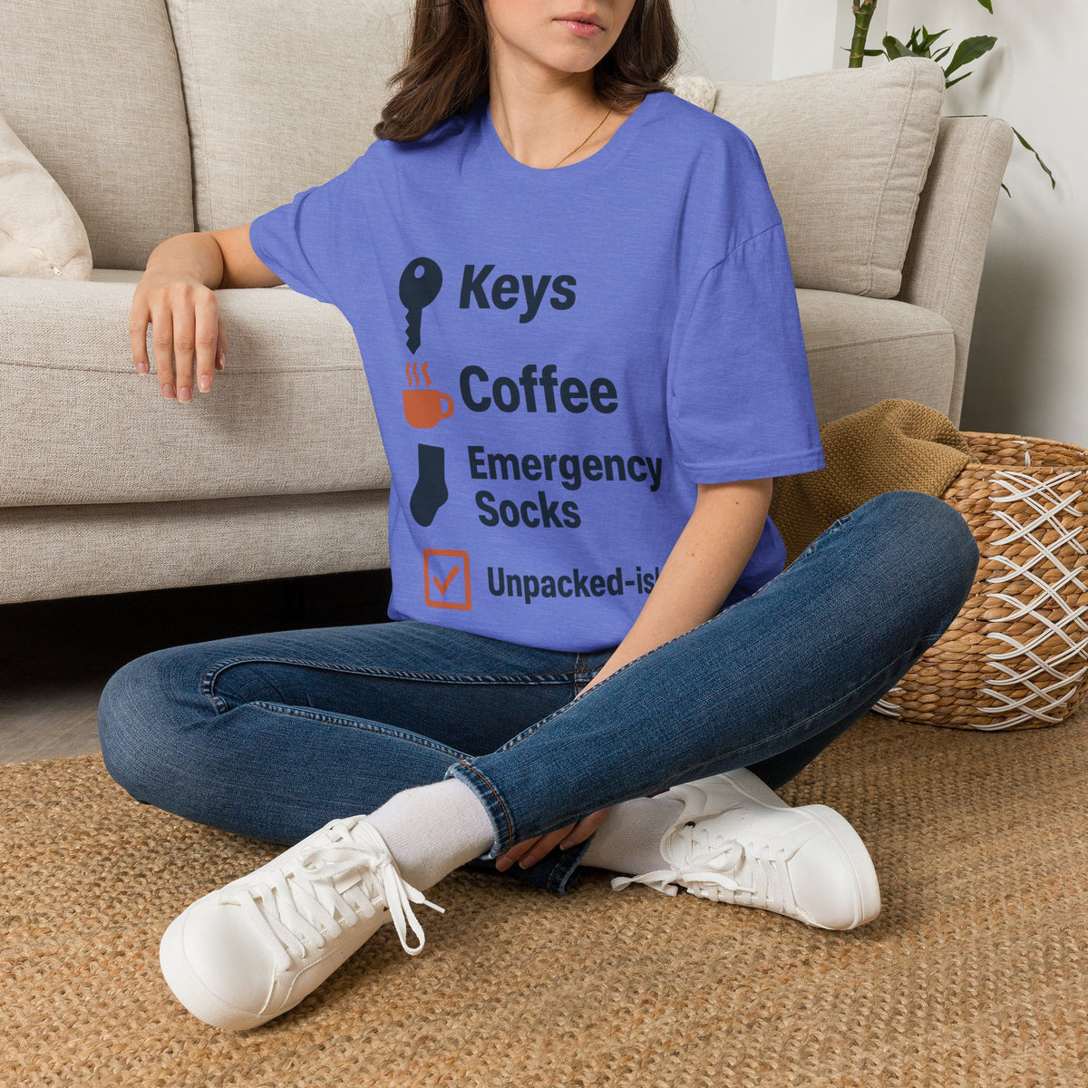 Keys, Coffee, Phone, Wallet Checklist T-Shirt — Minimal Daily Essentials Graphic Tee - Trending Now - August 2026