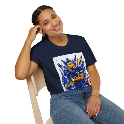 France Mbappé Soccer T-Shirt — #10 Blue Action Portrait Tee