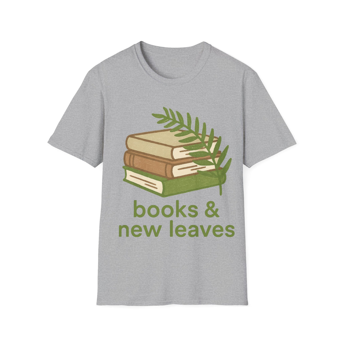 Books & New Leaves T-Shirt — Botanical Book Lover Tee - Trending Now - September 2026
