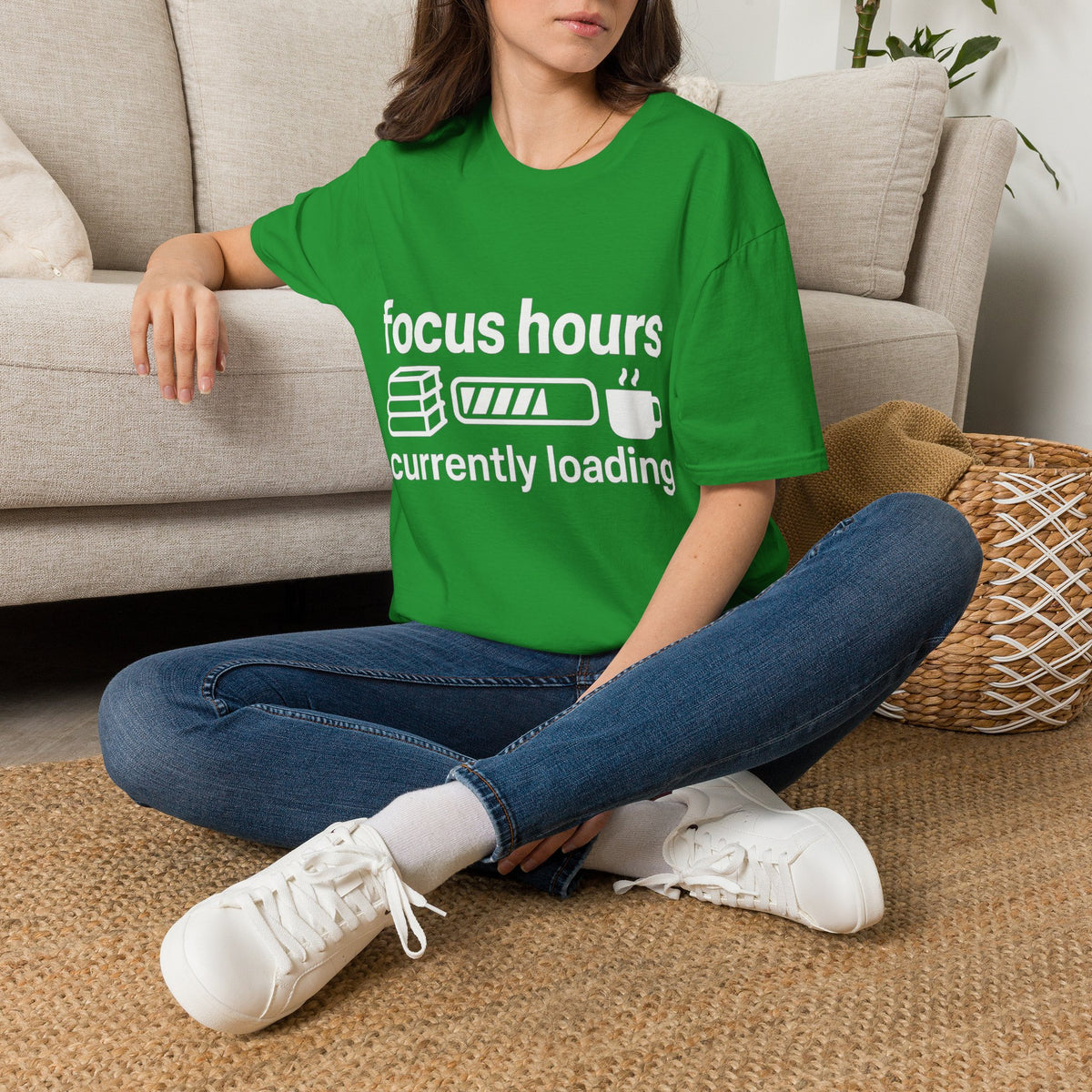 Focus Hours T-Shirt — "Focus Hours Currently Loading" Graphic Tee for Productivity & Remote Work - Trending Now - August 2026 Trends - Everyday T-Shirt