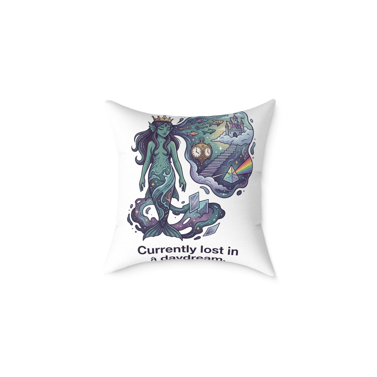Pisces Zodiac Currently Lost In A Daydream Square Poly Canvas Pillow