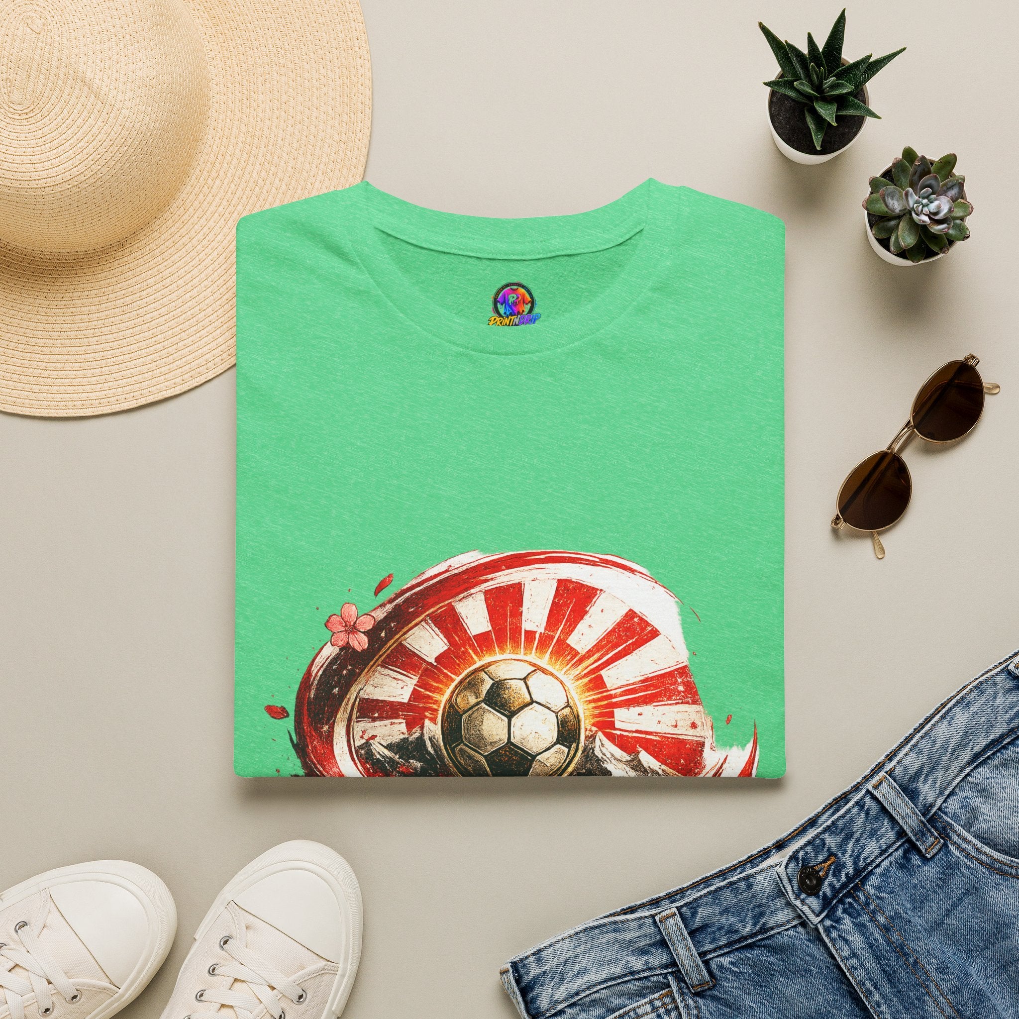 Japan Soccer T‑Shirt — Rising Sun Football Graphic