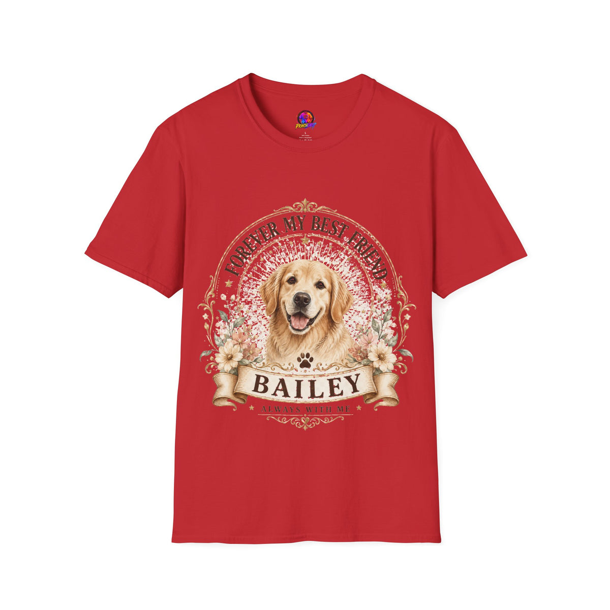 Forever My Best Friend Dog T-Shirt — Personalized Pet Name Golden Retriever Tee