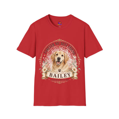 Forever My Best Friend Dog T-Shirt — Personalized Pet Name Golden Retriever Tee