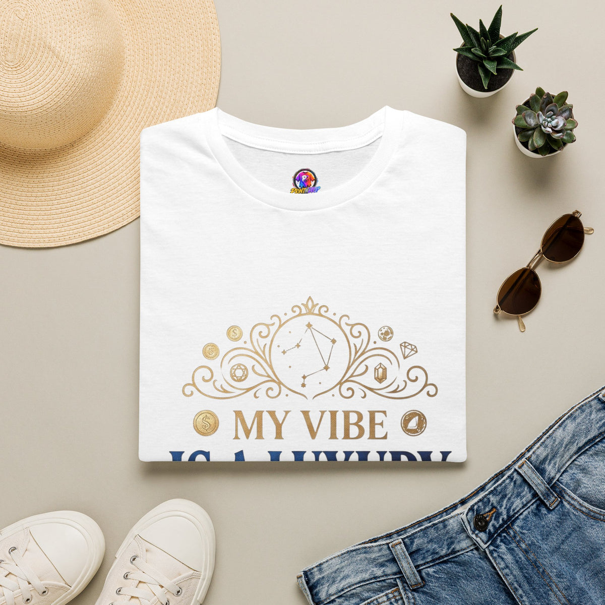 Libra Zodiac T-Shirt — "My Vibe Is A Luxury" Astrology Tee