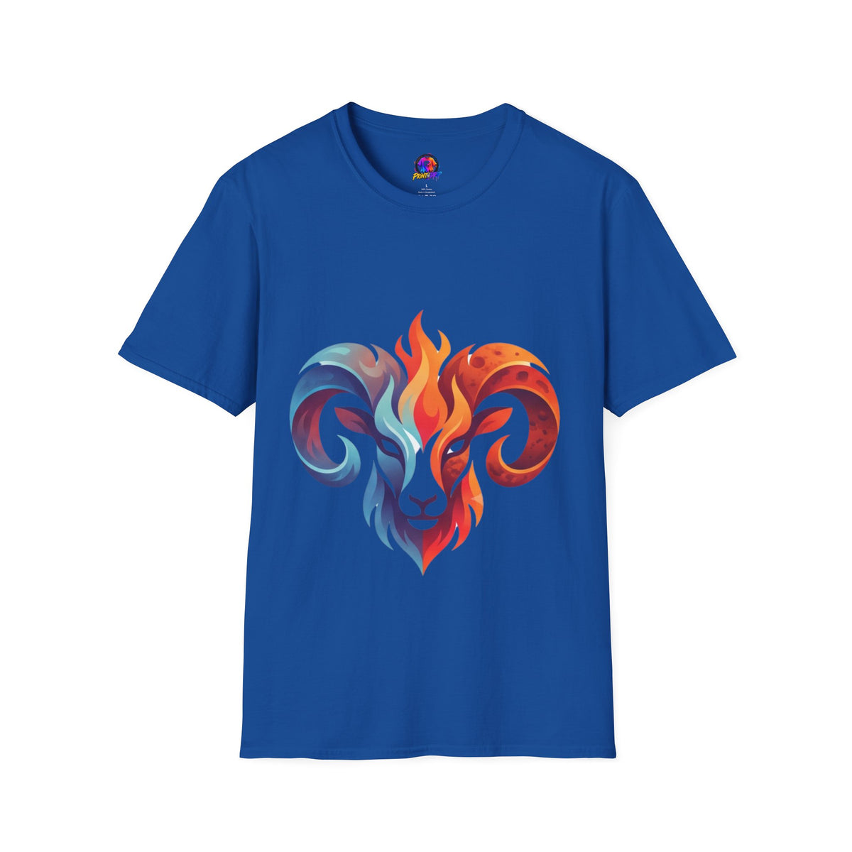 Aries Zodiac Ram Head Flame Graphic T-Shirt — Bold Aries Zodiac Tee