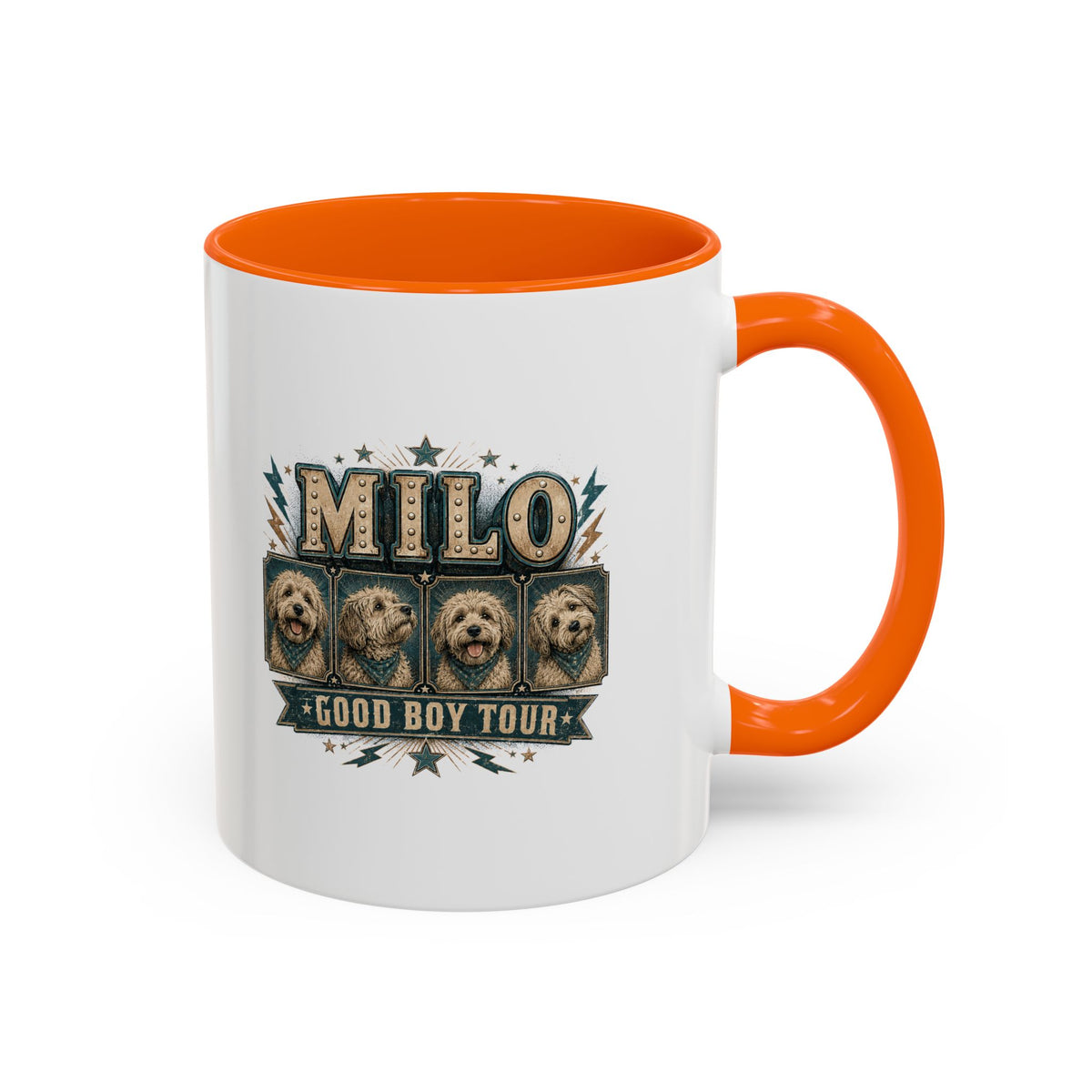 Milo Bailey Dog Dad Mom Milo 'Good Boy Tour' Accent Coffee Mug — Personalized Dog Lover Gift