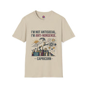 Capricorn T-Shirt — "I'm Not Antisocial, I'm Anti-Nonsense" Zodiac Tee