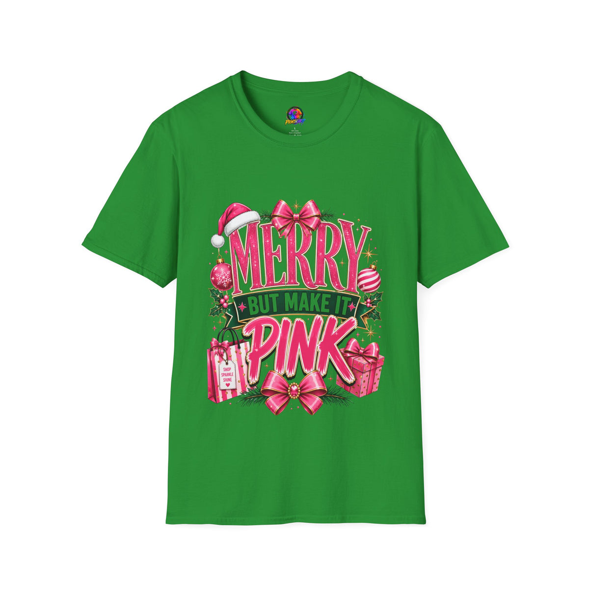 Christmas T-Shirt — "Merry But Make It Pink" Holiday Tee