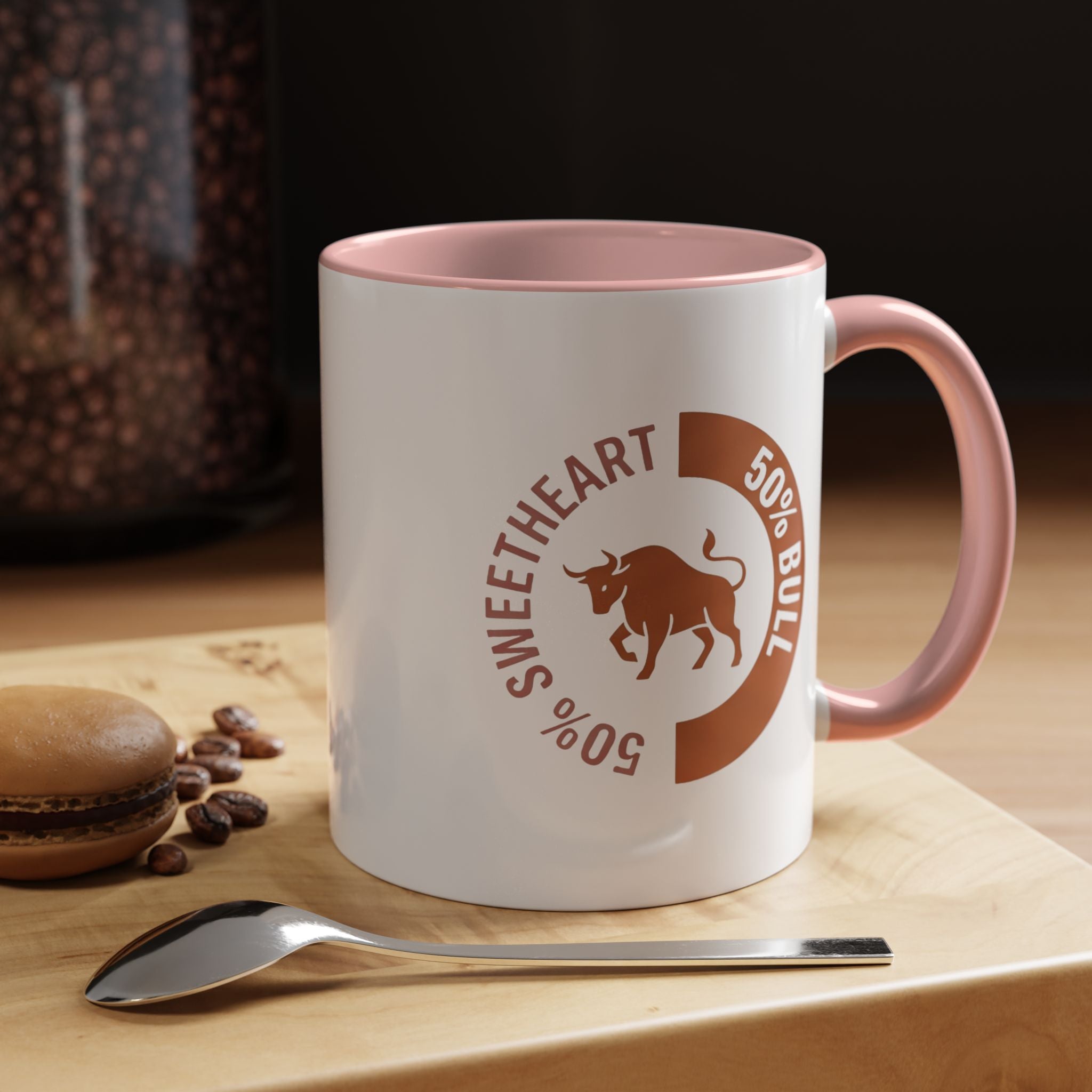 Coffee Mug – "50% Sweetheart 50% Bull" Accent Ceramic Mug