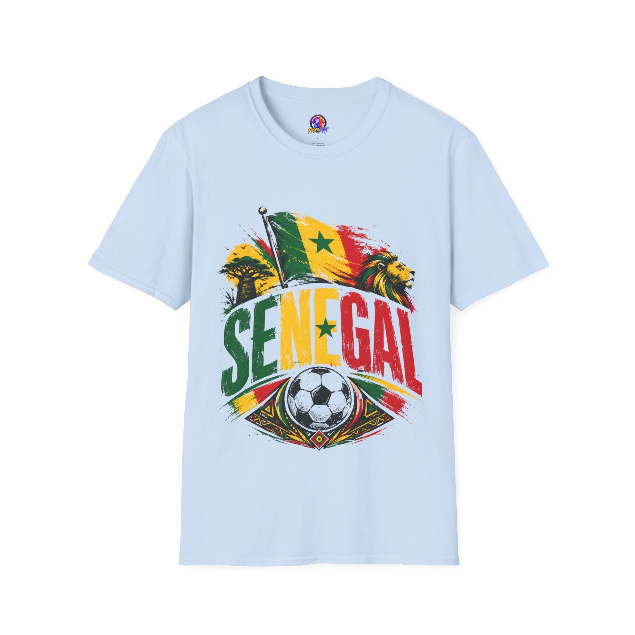 Senegal Flag Soccer T-Shirt — Lion & Football Pride Tee