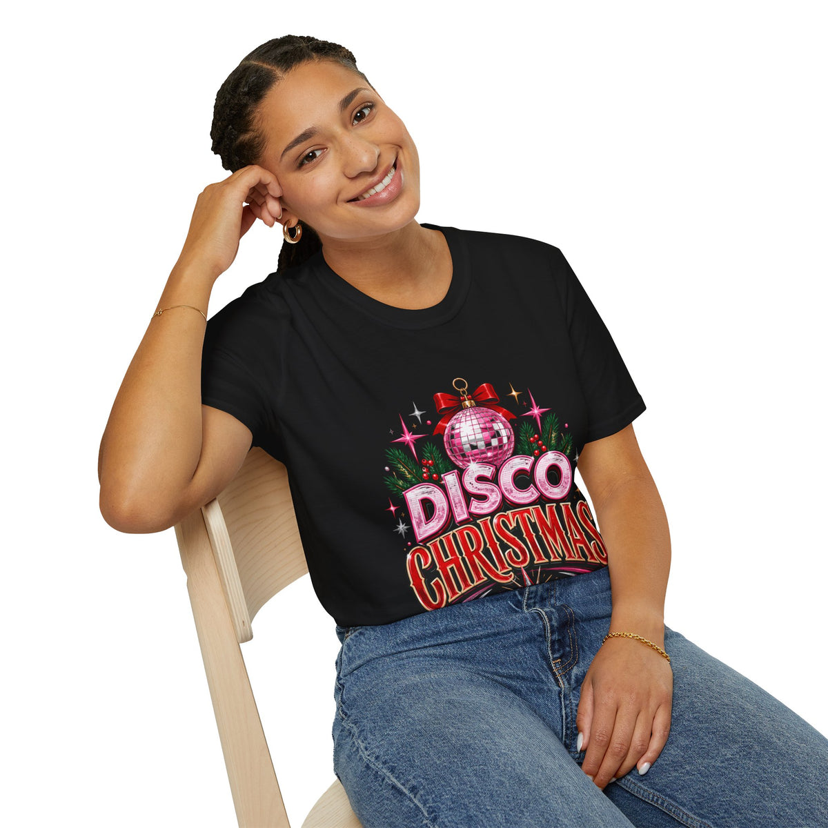 Disco Christmas T-Shirt — Retro Glitter Ornament Holiday Tee