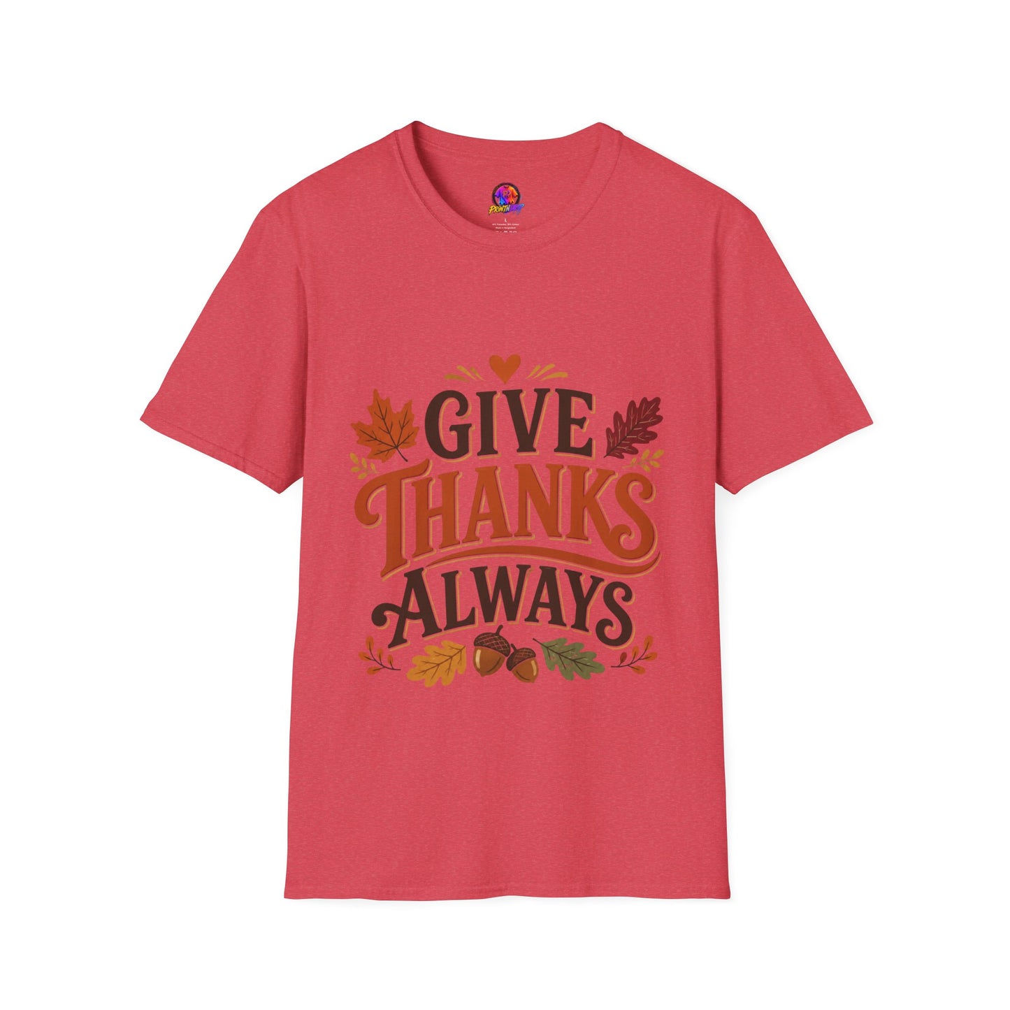 Give Thanks Always Tee — Thanksgiving Fall Leaves Gratitude T-Shirt