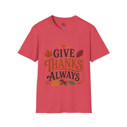 Give Thanks Always Tee — Thanksgiving Fall Leaves Gratitude T-Shirt