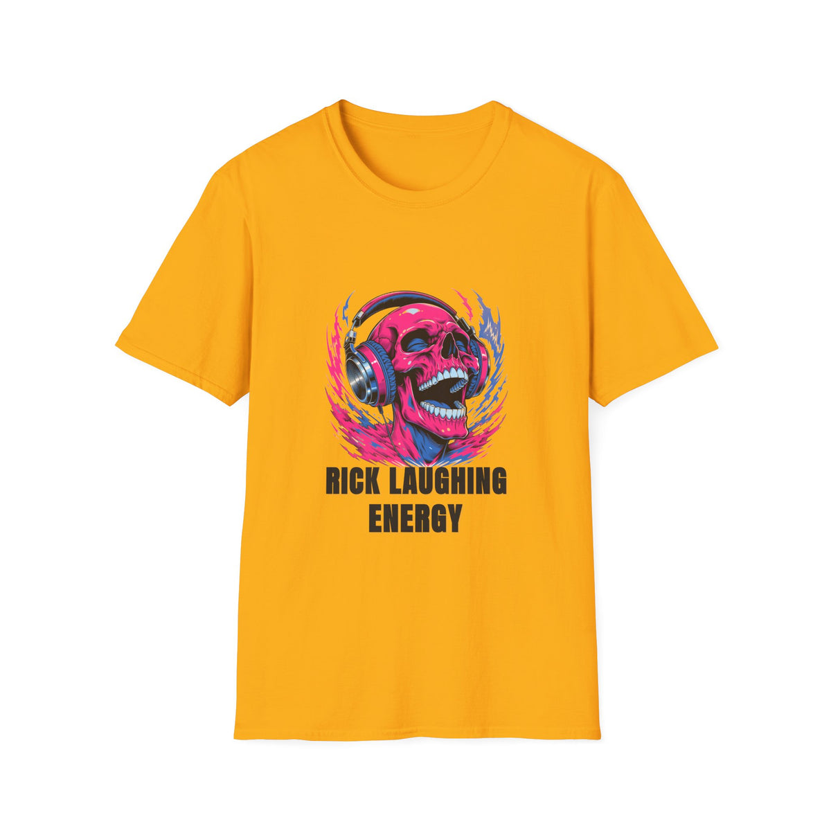 Skull Headphones T-Shirt — "Rich Laughing Energy" Graphic Tee - Trending Now - August 2026