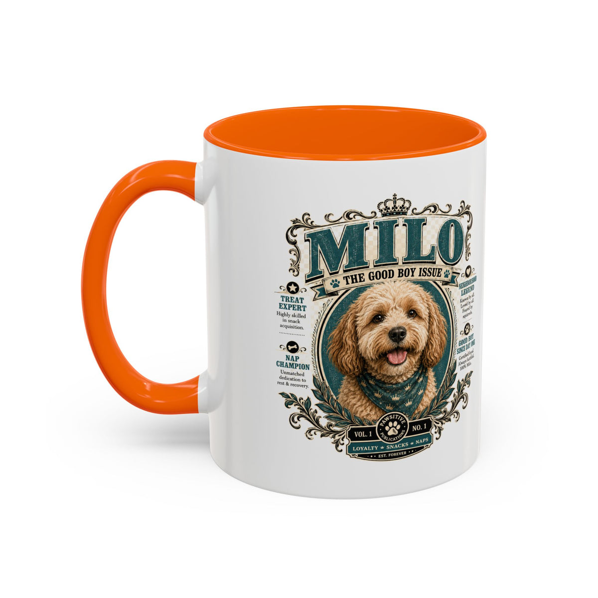 Milo Bailey Dog Dad Mom Milo Dog Portrait Coffee Mug — 'The Good Boy Issue' Accent Mug