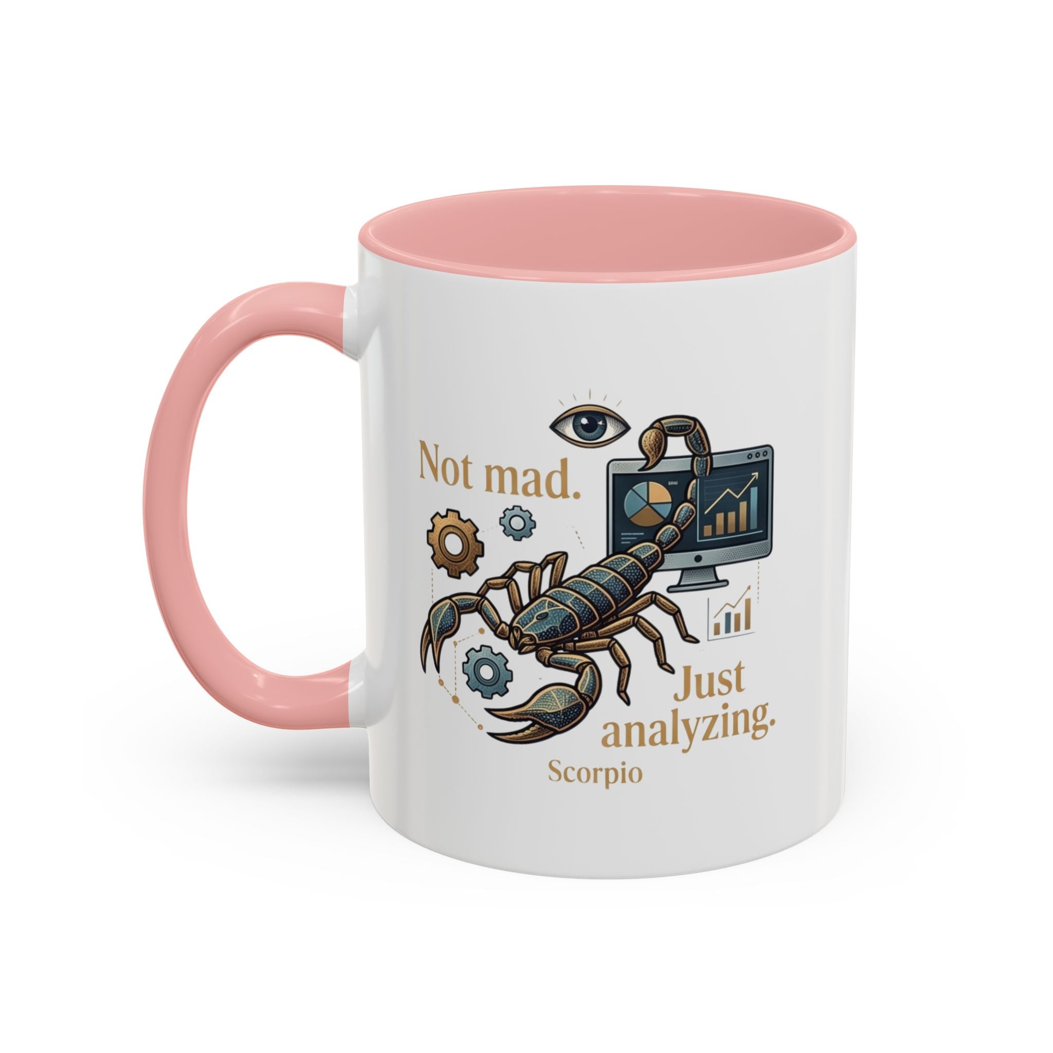Scorpio Coffee Mug — "Not Mad. Just Analyzing." Accent 11/15oz
