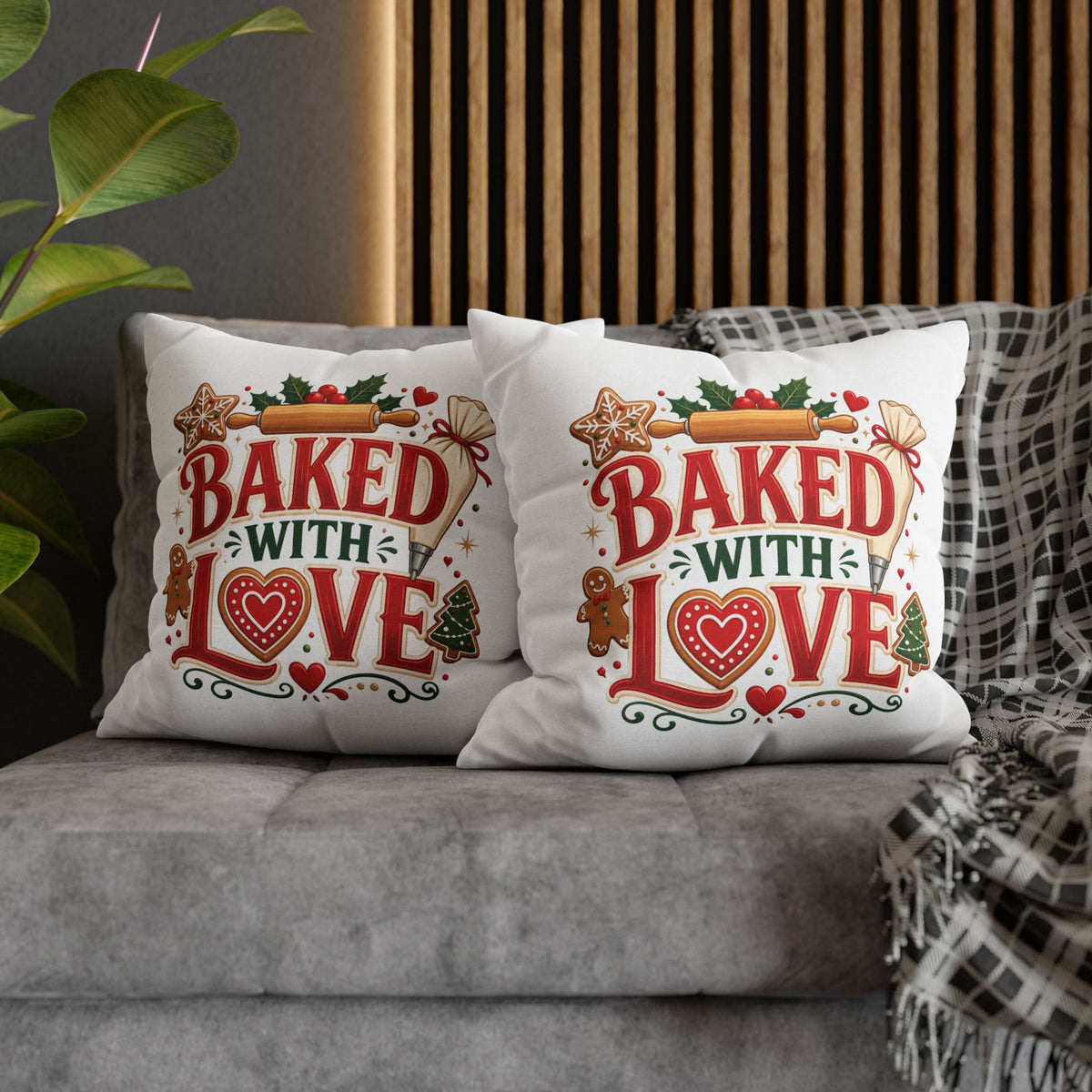 Christmas Baked With Love Holiday Pillowcase - Christmas Baking Decor