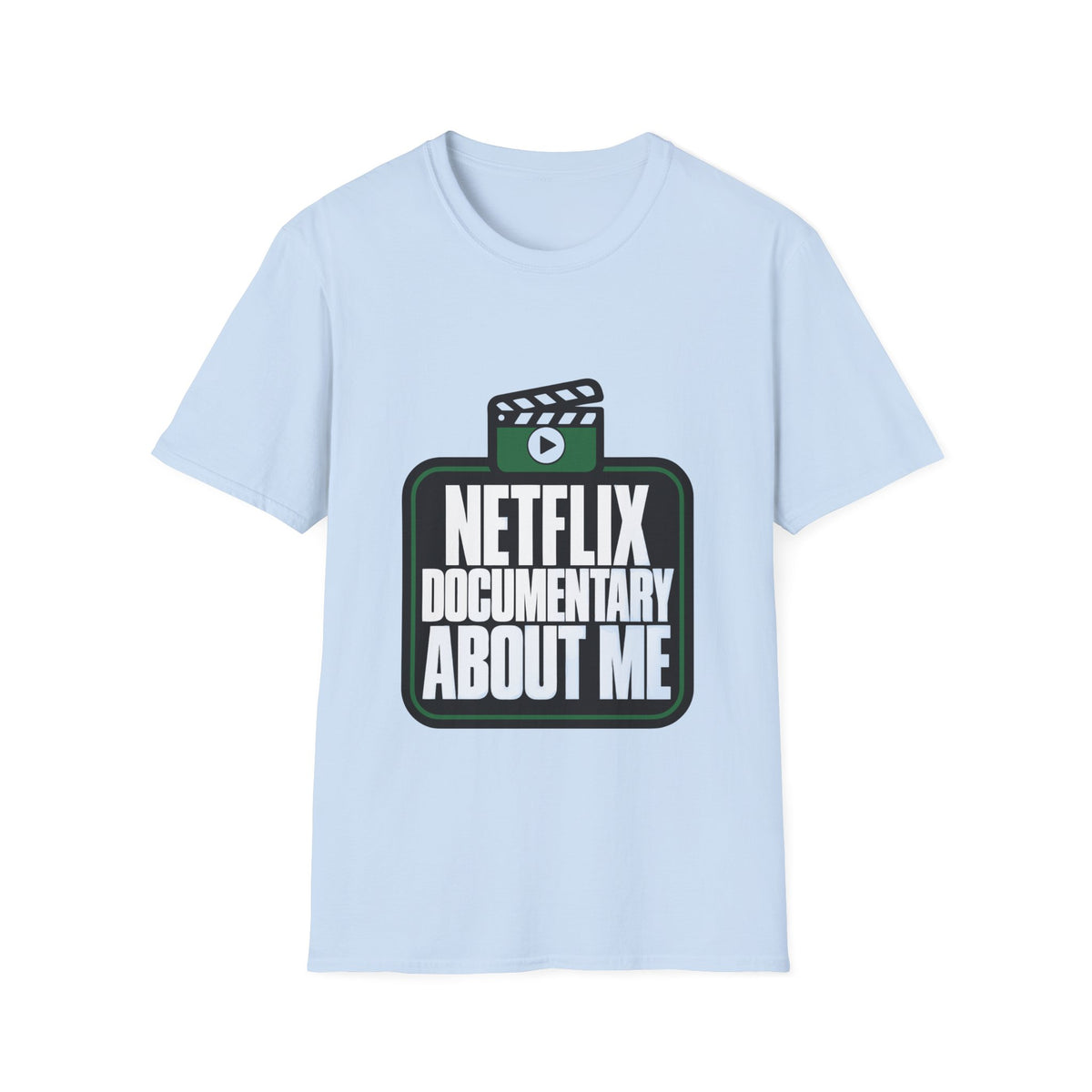 Netflix Documentary About Me Green Block Badge T-Shirt - Funny Sarcastic Pop Culture Tee - Trending Now - September 2026