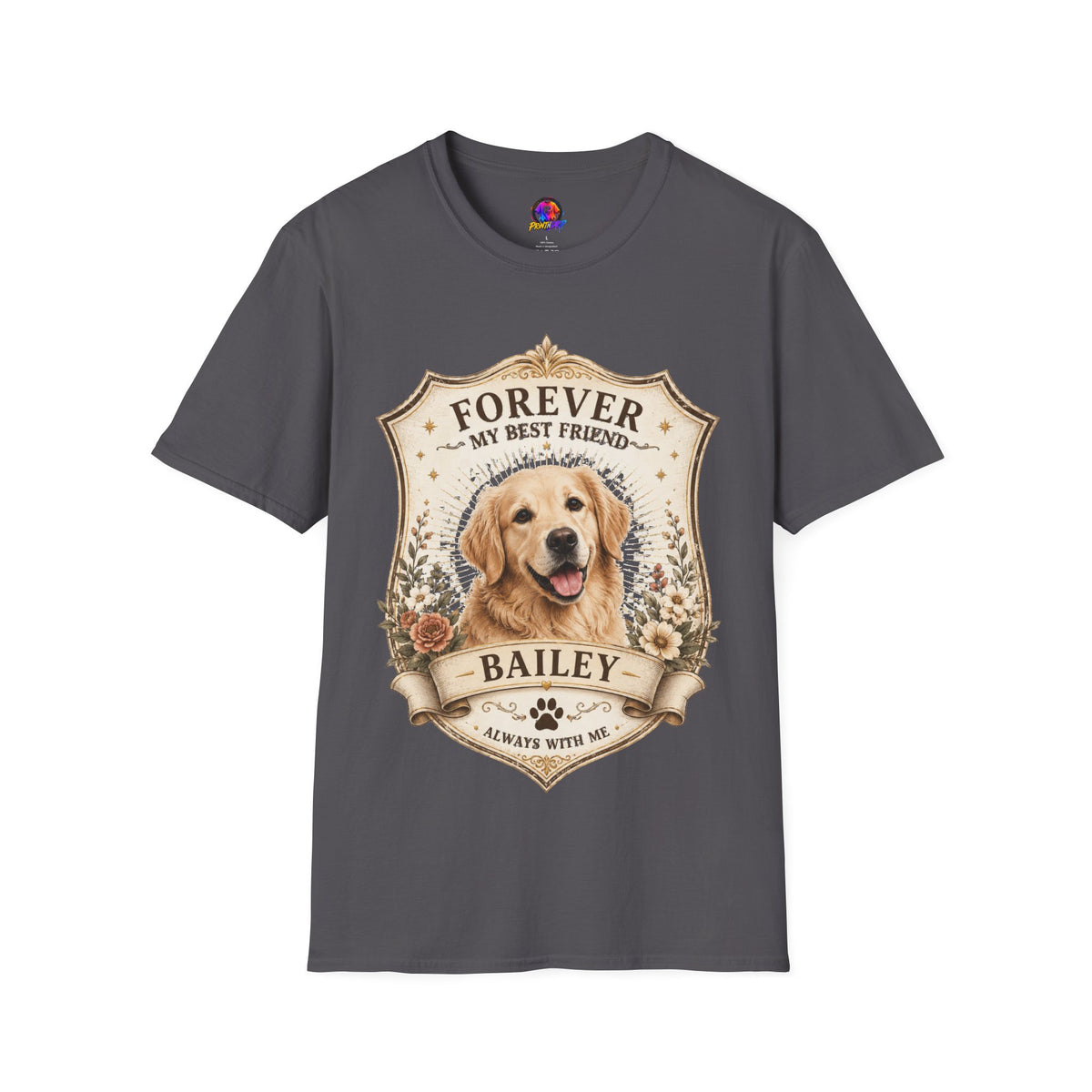 Dog Memorial T-Shirt — "Forever My Best Friend" Personalized Golden Retriever Tribute