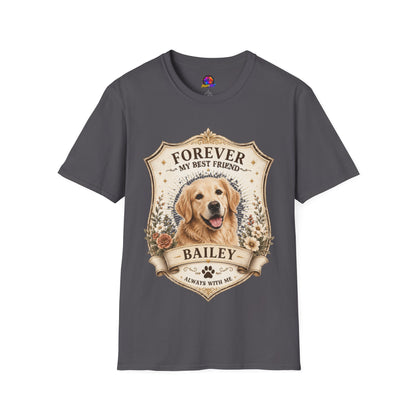 Dog Memorial T-Shirt — "Forever My Best Friend" Personalized Golden Retriever Tribute