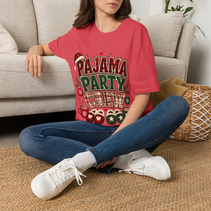 Pajama Party Crew T‑Shirt — Festive Christmas Lounge Tee