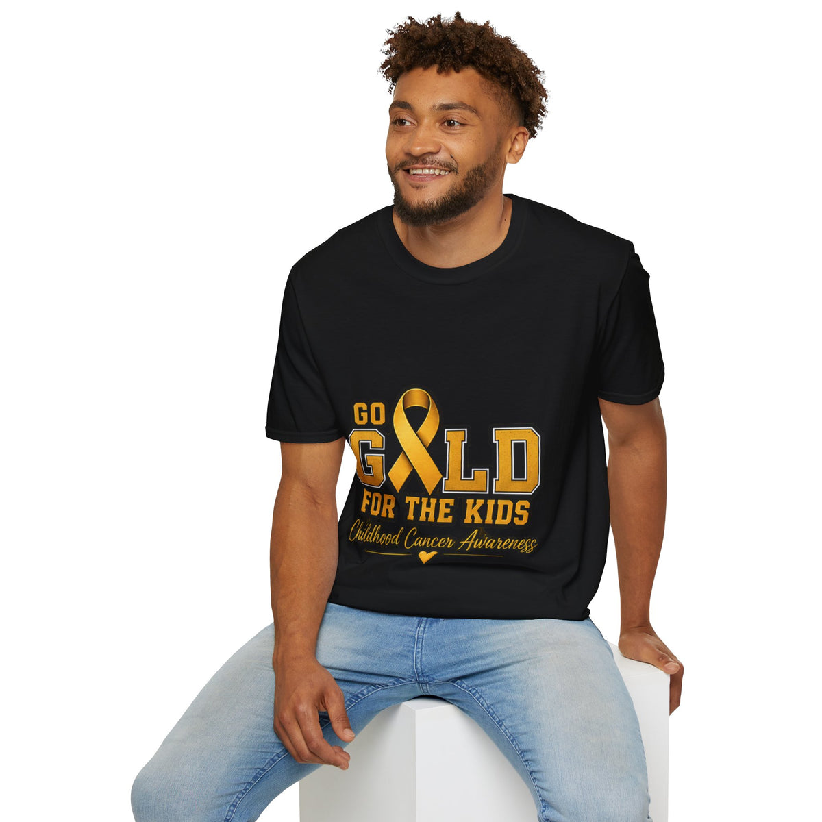 Go Gold For The Kids T-Shirt — Childhood Cancer Awareness Ribbon Tee