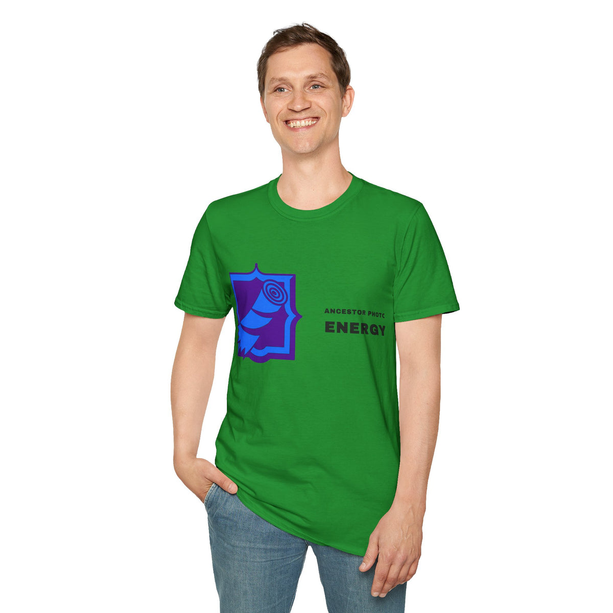 Rose Shield T-Shirt — Abstract Blue Rose Graphic Tee (Accent Text: 'ENERGY') - Trending Now - September 2026