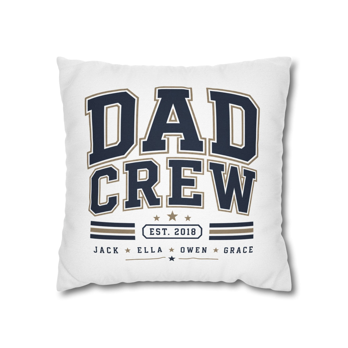 Dad Crew Decorative Pillowcase Milo Bailey Dog Dad Mom – Personalized Family Name Accent