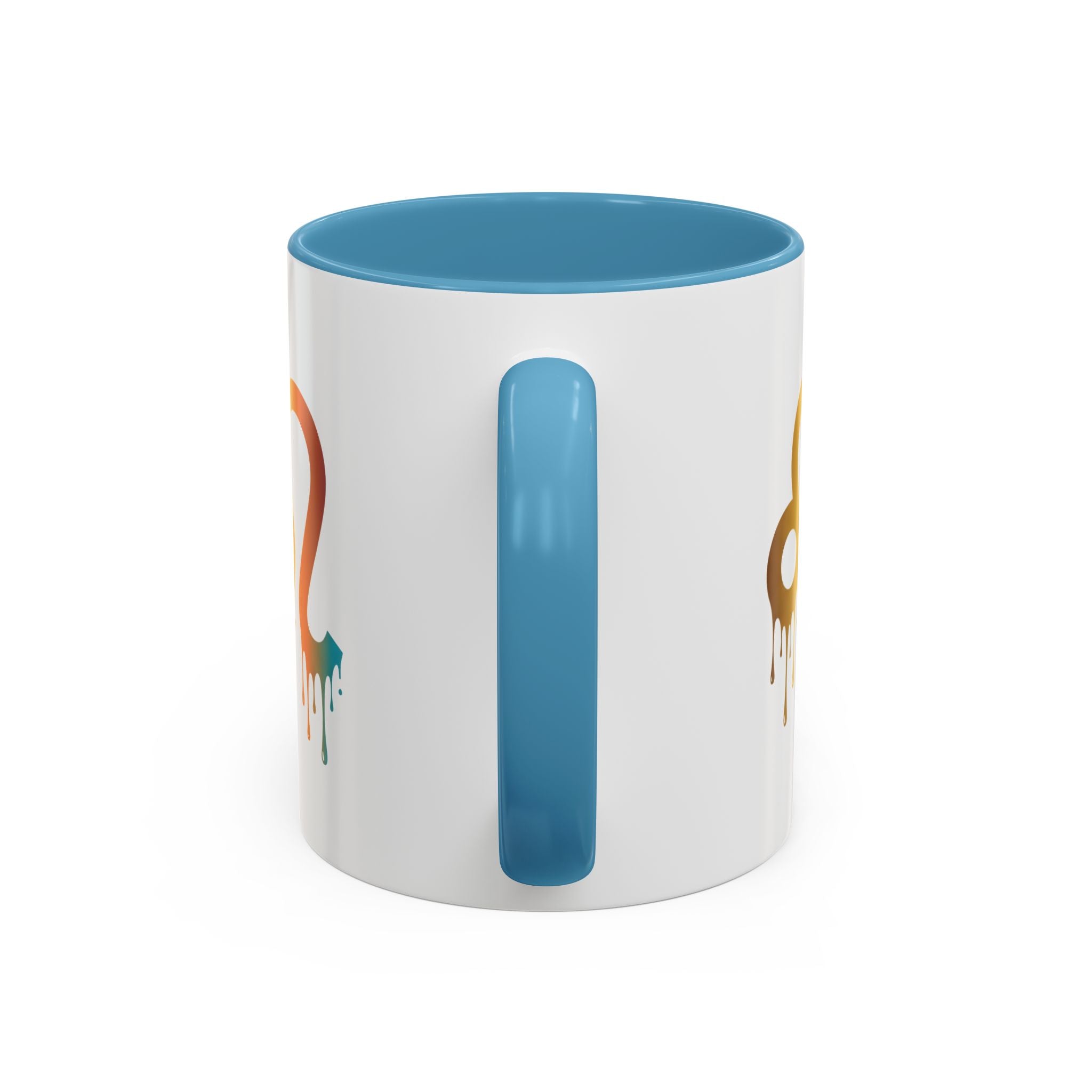 Leo Zodiac Coffee Mug — Dripping Rainbow Leo Symbol Accent Mug