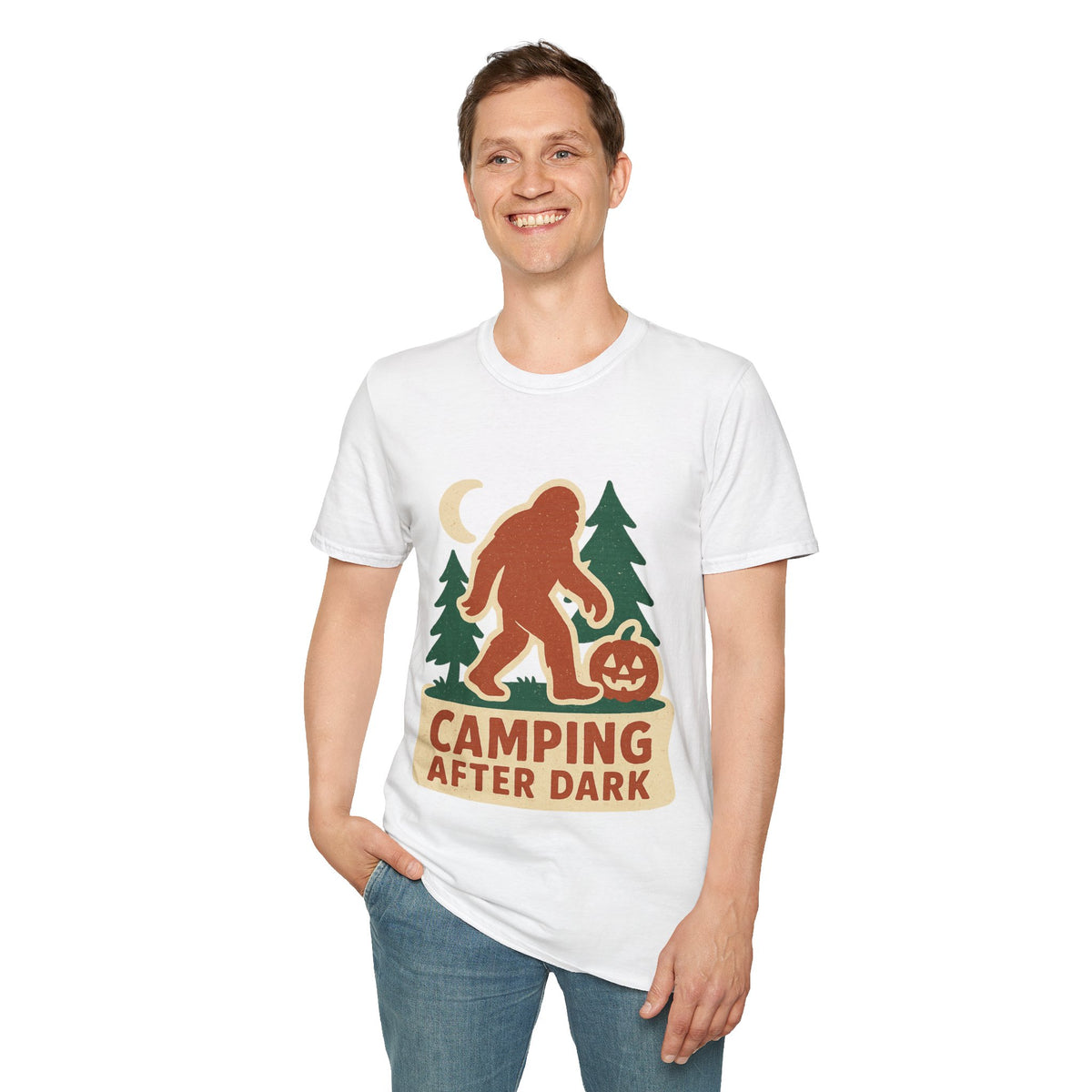 Camping After Dark T‑Shirt — Retro Bigfoot Camp Graphic Tee - Trending Now - August 2026