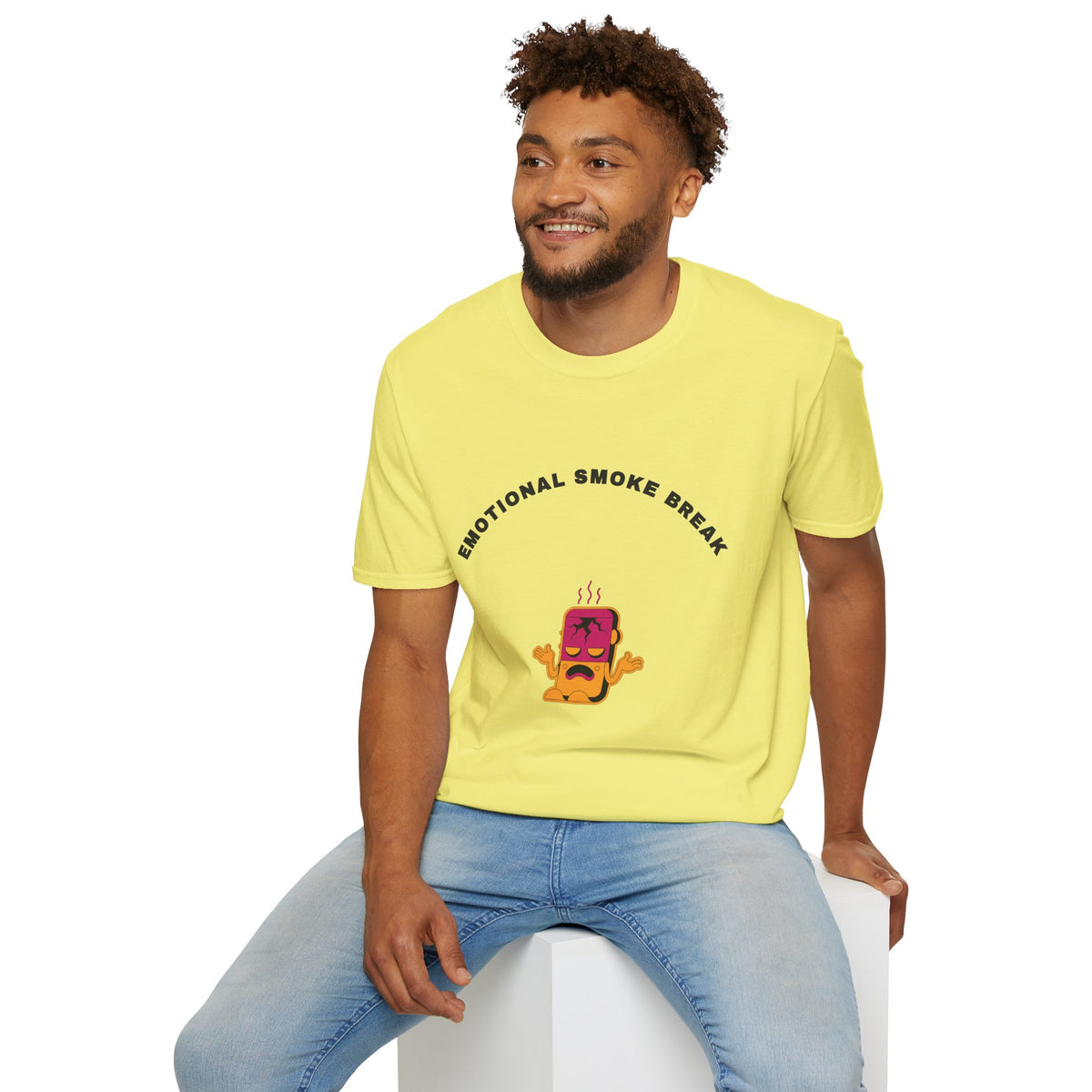 T-Shirt — “Emotional Smoke Break” Funny Cartoon Cigarette Character Tee - Trending Now - September 2026