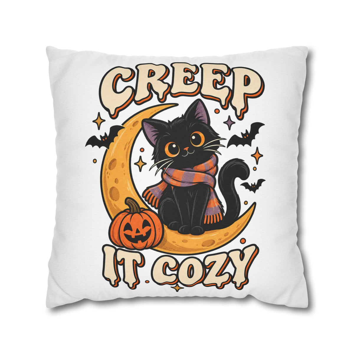 Creep It Cozy Halloween Cat Pillowcase