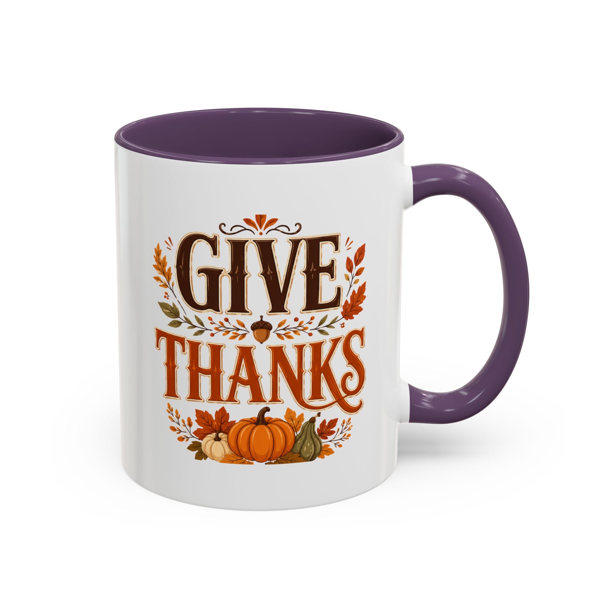 Thanksgiving Mug Give Thanks Coffee Mug — Thanksgiving Fall Accent Mug