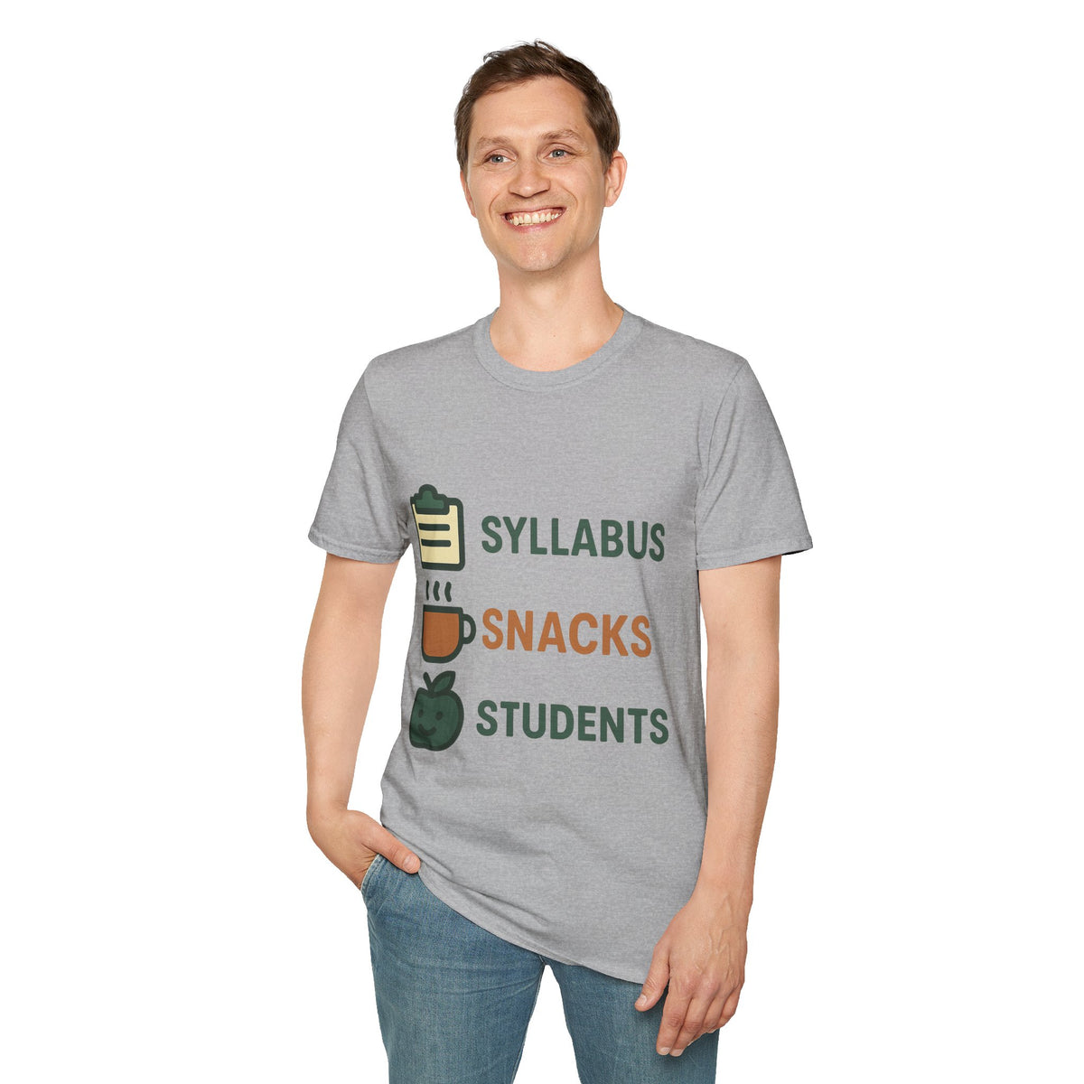 Syllabus Snacks Students Graphic Tee — Funny Teacher & Student Back-to-School T-Shirt - Trending Now - August 2026