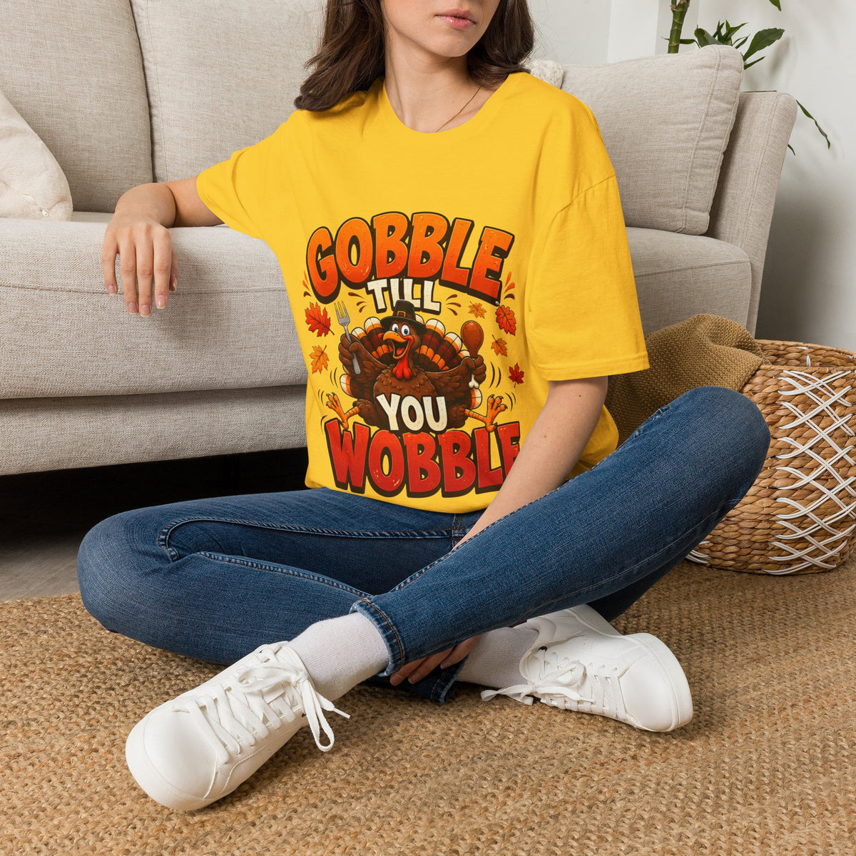 Thanksgiving T-Shirt Gobble 'Til You Wobble Thanksgiving T-Shirt