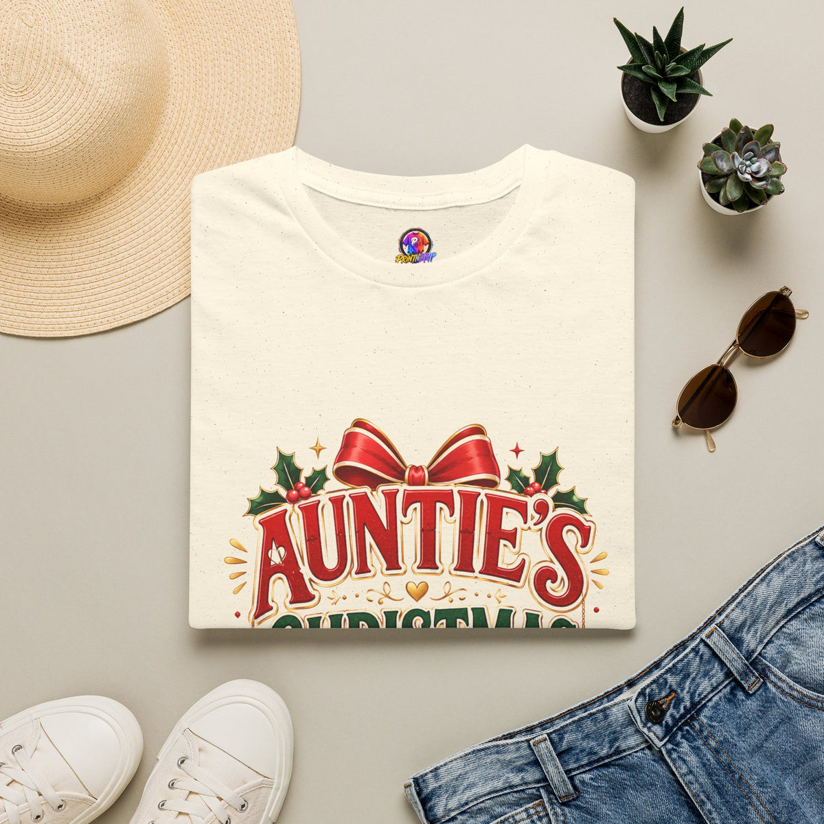 Auntie’s Christmas Crew T-Shirt — Holiday Family Pajama Tee