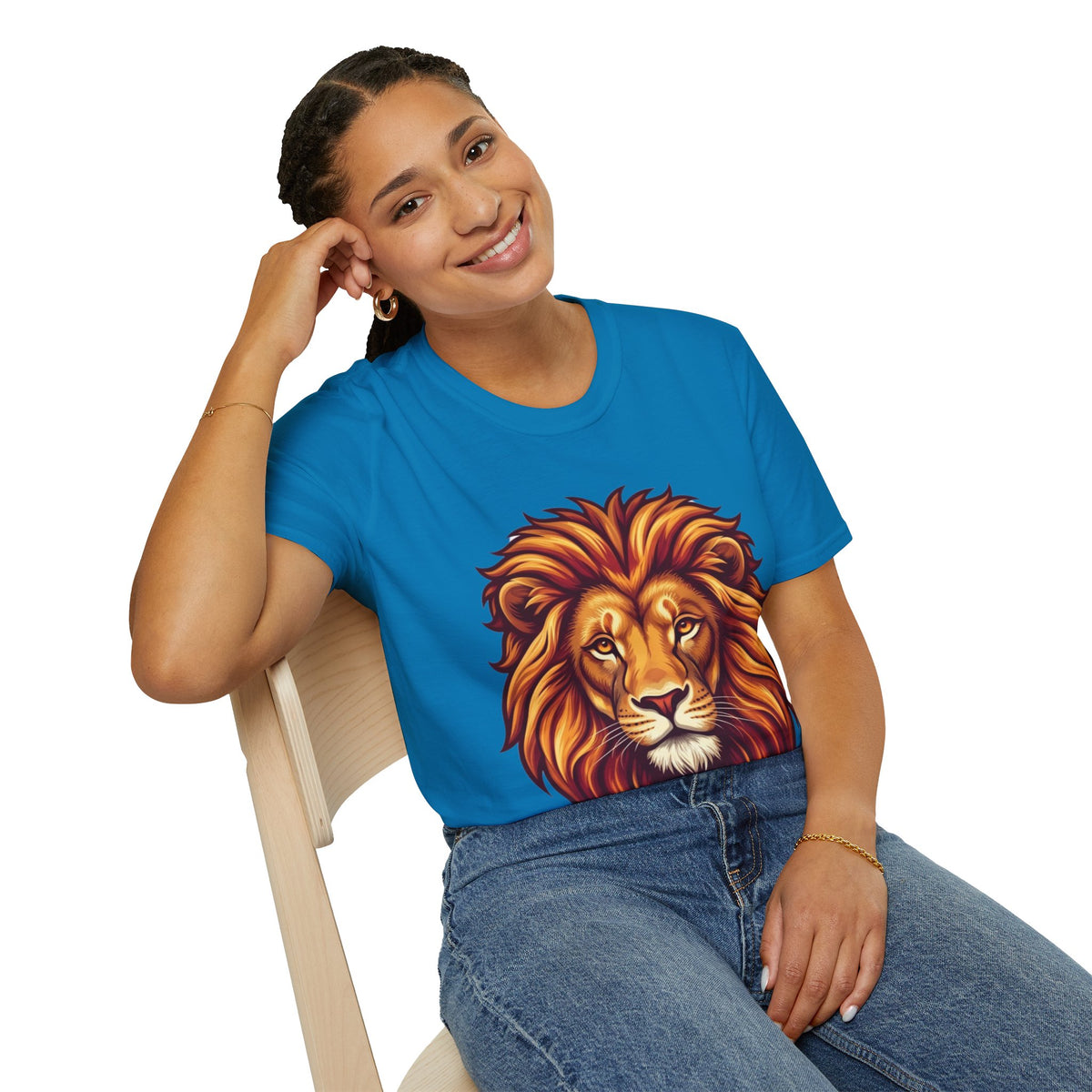 Leo Zodiac Lion Face T-Shirt — Majestic Lion Head Graphic Tee