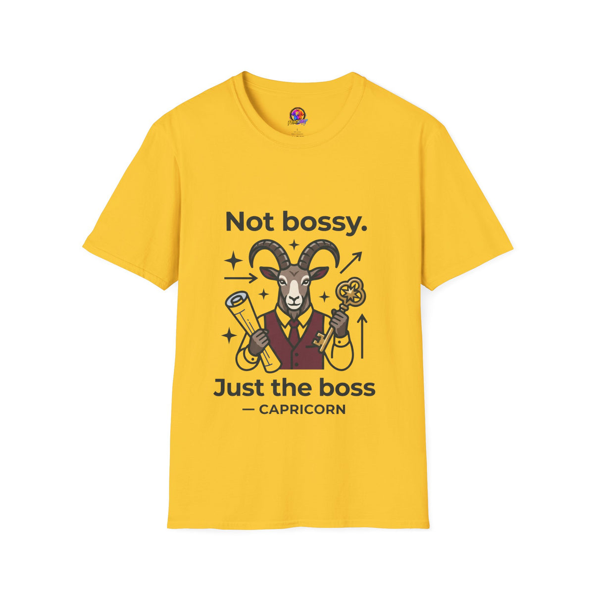 Capricorn T-Shirt — "Not Bossy, Just the Boss" Zodiac Goat Tee