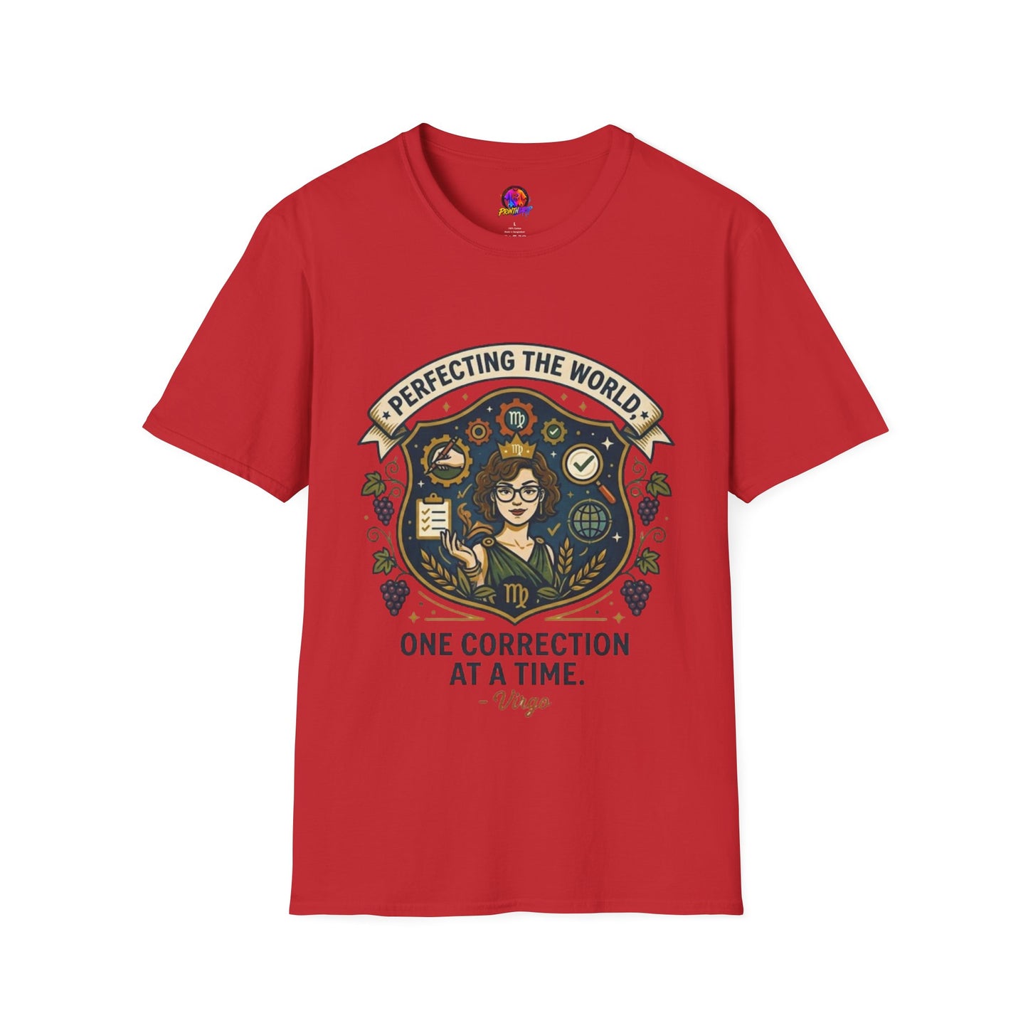 Virgo T‑Shirt — "Perfecting the World One Correction at a Time" Zodiac Tee