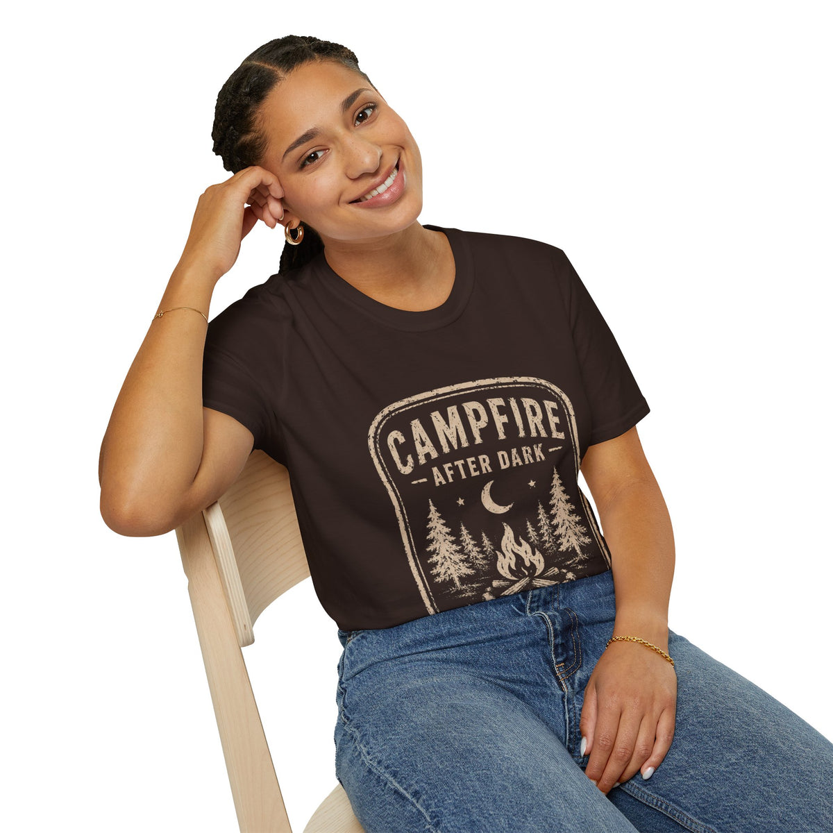 Campfire After Dark T-Shirt — Vintage Camping Graphic Tee