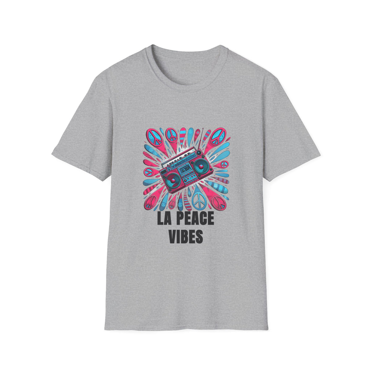 La Peace Vibes T-Shirt — Retro Boombox Peace Sign Graphic Tee - Trending Now - August 2026