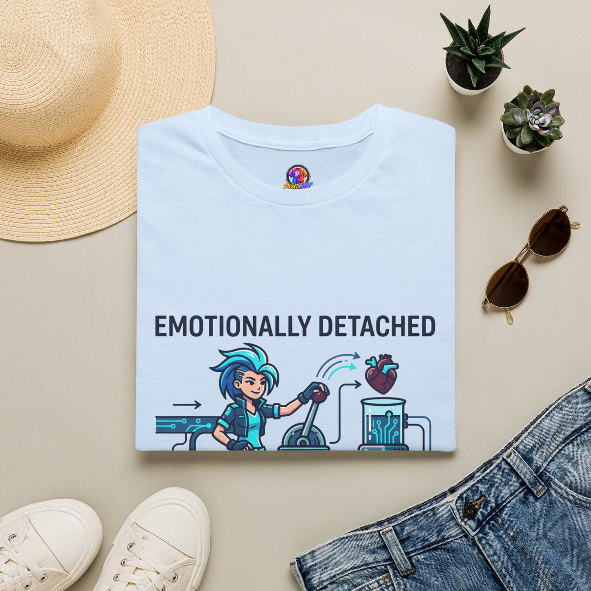 Aquarius Zodiac Emotionally Detached, Intellectually Invested T-Shirt — Aquarian Graphic Tee